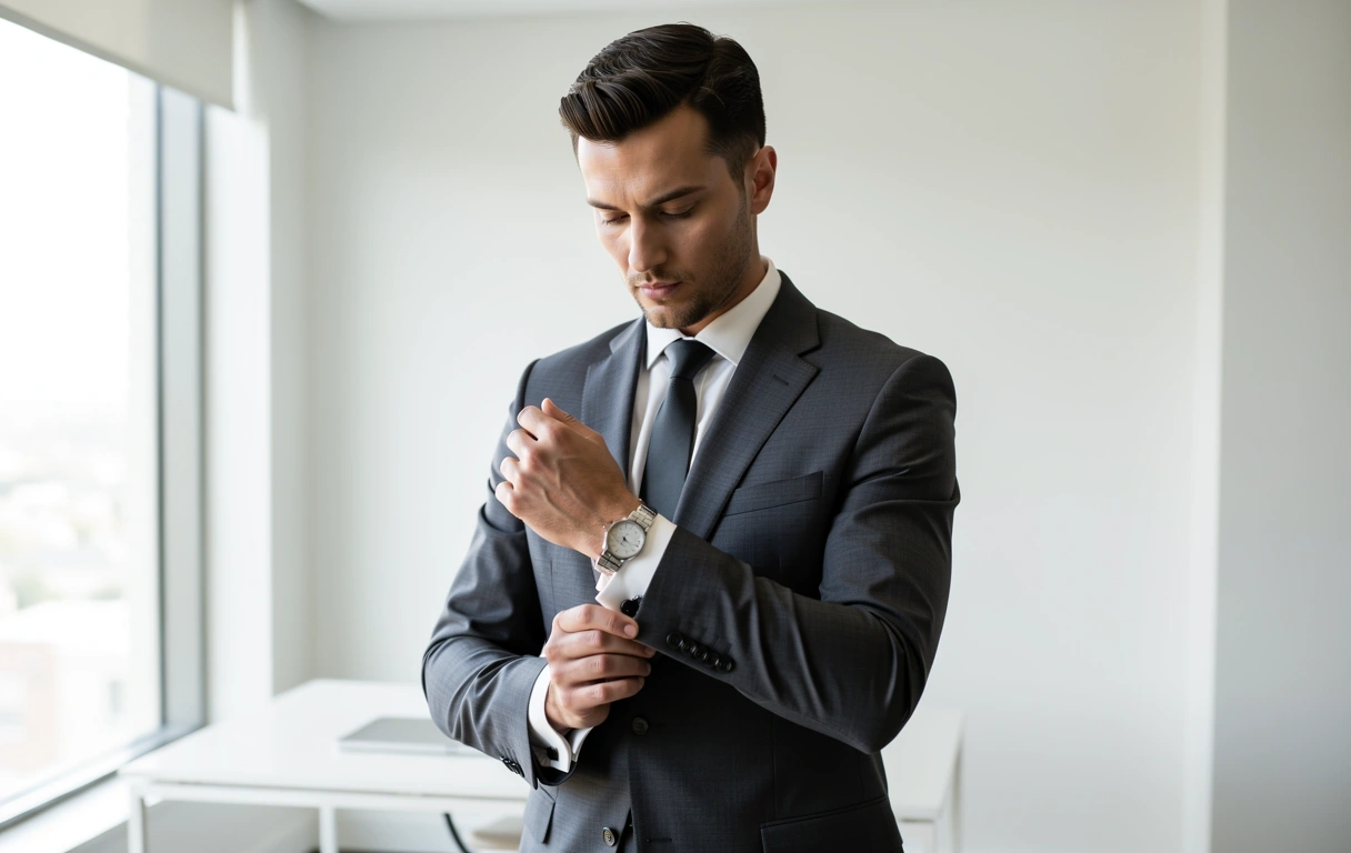 Pria profesional dengan setelan jas rapi